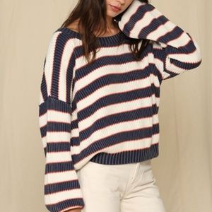 NWT Cotton Pullover Striped Sweater (beach Sweater)